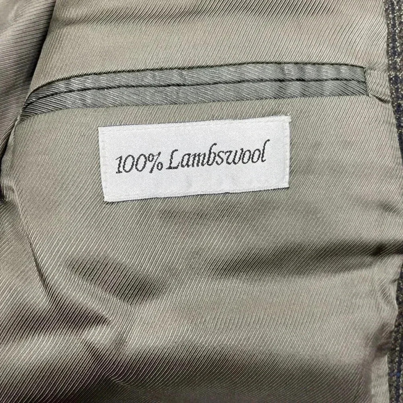 Andrew Fezza Plaid 3 Button Sport Coat Blazer Mens 40S Brown Lambswool - Picture 7 of 15